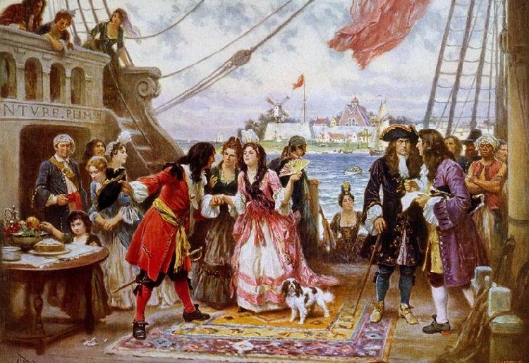 Jean Leon Gerome Ferris Captain Kidd in New York Harbor oil painting image